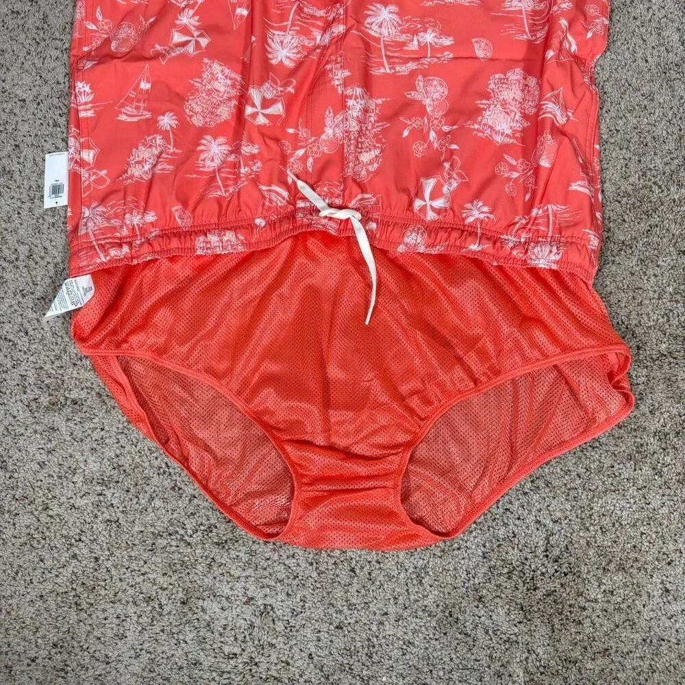 Old Navy Men’s Orange‎ Printed  6” Tropical Beach Swim Trunks Size XXL